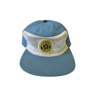 Vintage Blue & White Mesh Gold Star US American Legion Club Snapback Hat